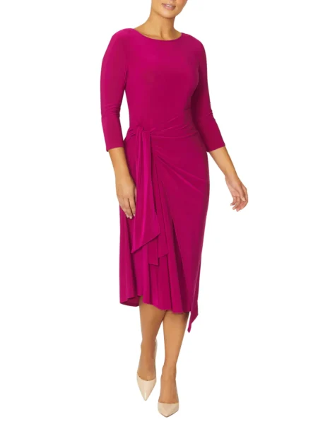 Anthea Crawford Loren Fuchsia Pink Jersey Dress