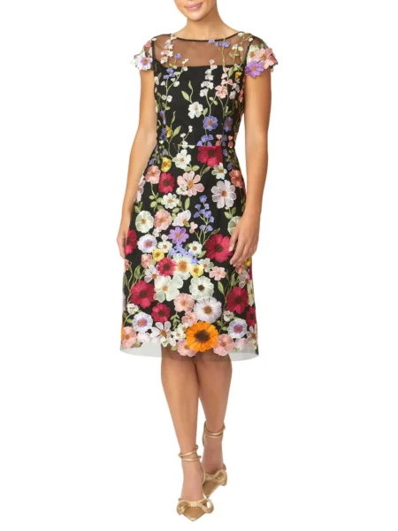 Anthea Crawford Dahlia Floral Embroidered A-Line Dress SH18487