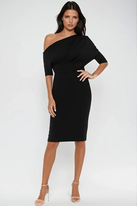Bianca Black Short Dress D1008