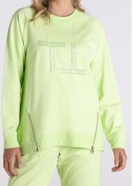 Two-T's Lime Raglan Sweat with Beaded Logo 3133