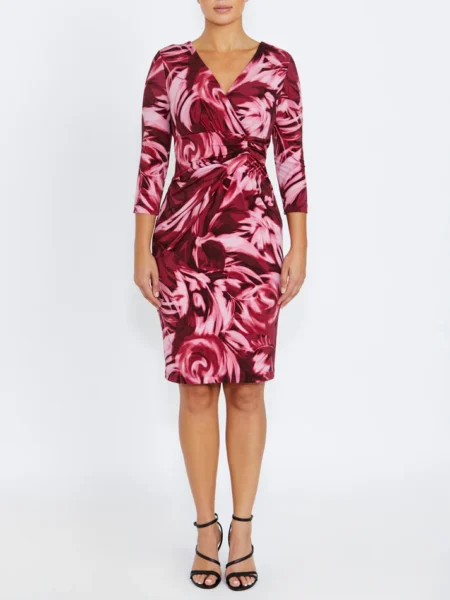 Anthea Crawford Emelynn Burgundy Jersey Dress 2AC2241