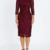 Anthea Crawford Leighton Malbec Stretch Lace Dress 2AC2240