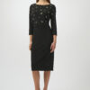 Joseph Ribkoff Black Silky Knit Embellished Sheath Dress 254007