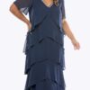 Layla Jones Midnight Chiffon Layered Dress with Diamante Trims LJ0627