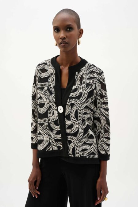 Joseph Ribkoff Novelty Mesh Abstract Print Swing Jacket 262207