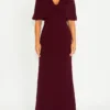 Anthea Crawford Amara Merlot Crepe Gown 2AC2414