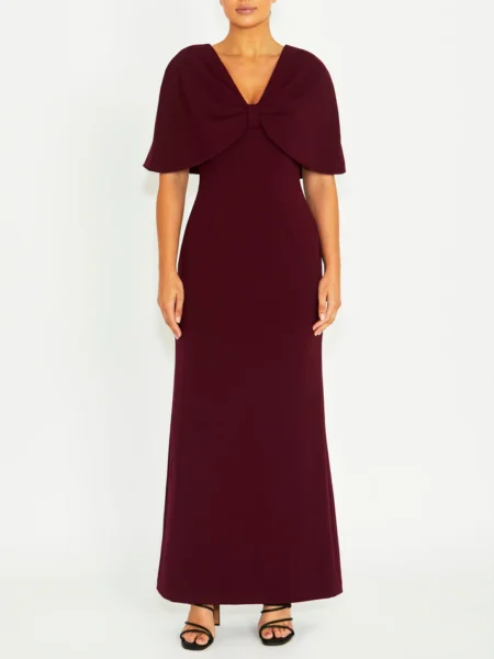 Anthea Crawford Amara Merlot Crepe Gown 2AC2414
