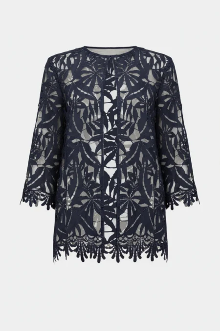 Joseph Ribkoff Midnight Blue Guipure Lace Straight Cover-Up 262096