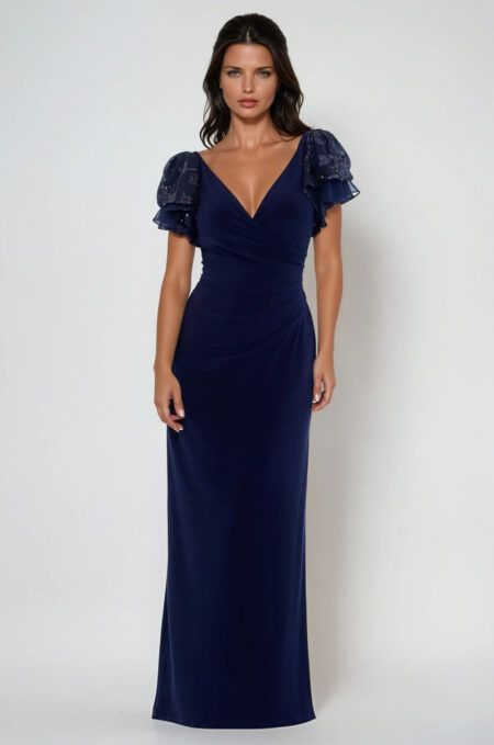 ELLIE- Navy Georgie Gown - D1071