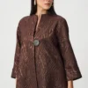 Joseph Ribkoff Woven Brown Multi Jacquard Animal Trapeze Jacket 263084
