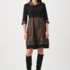 Joseph Ribkoff Brown/Black Jacquard Memory & Silky Knit Cocoon Dress 263219
