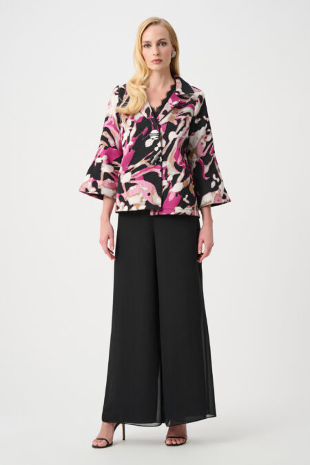 Joseph Ribkoff Signature | Jacquard Abstract Print Trapeze Jacket 263759
