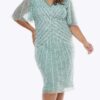 Layla Jones Mist Short Stretch Sequin Mesh Dress LJ0507