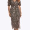 Zaliea Royal Pewter Short Stretch Mesh Beaded Dress Z0416