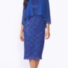 Jesse Harper Royal Stretch Sequin Dress with Chiffon Jacket JH0097