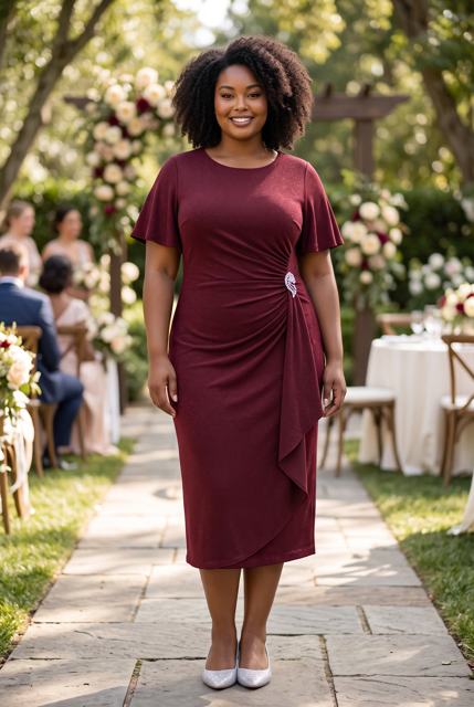 Layla Jones Port Stretch Jersey Short Sleeve Dress LJ0642