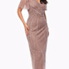 Jesse Harper Tea Rose Stretch Mesh Beaded Dress JH0525