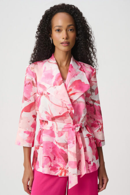 Joseph Ribkoff Floral Print Organza Burnout Jacket 271770