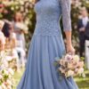 Jesse Harper Ash Embroidered Sequin Lace/Chiffon Layered Dress and Jacket JH0459