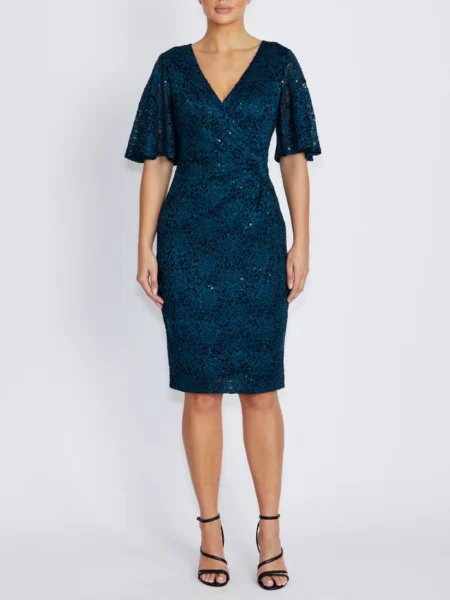 Anthea Crawford Esme Deep Teal Stretch Lace Dress 2AC2529